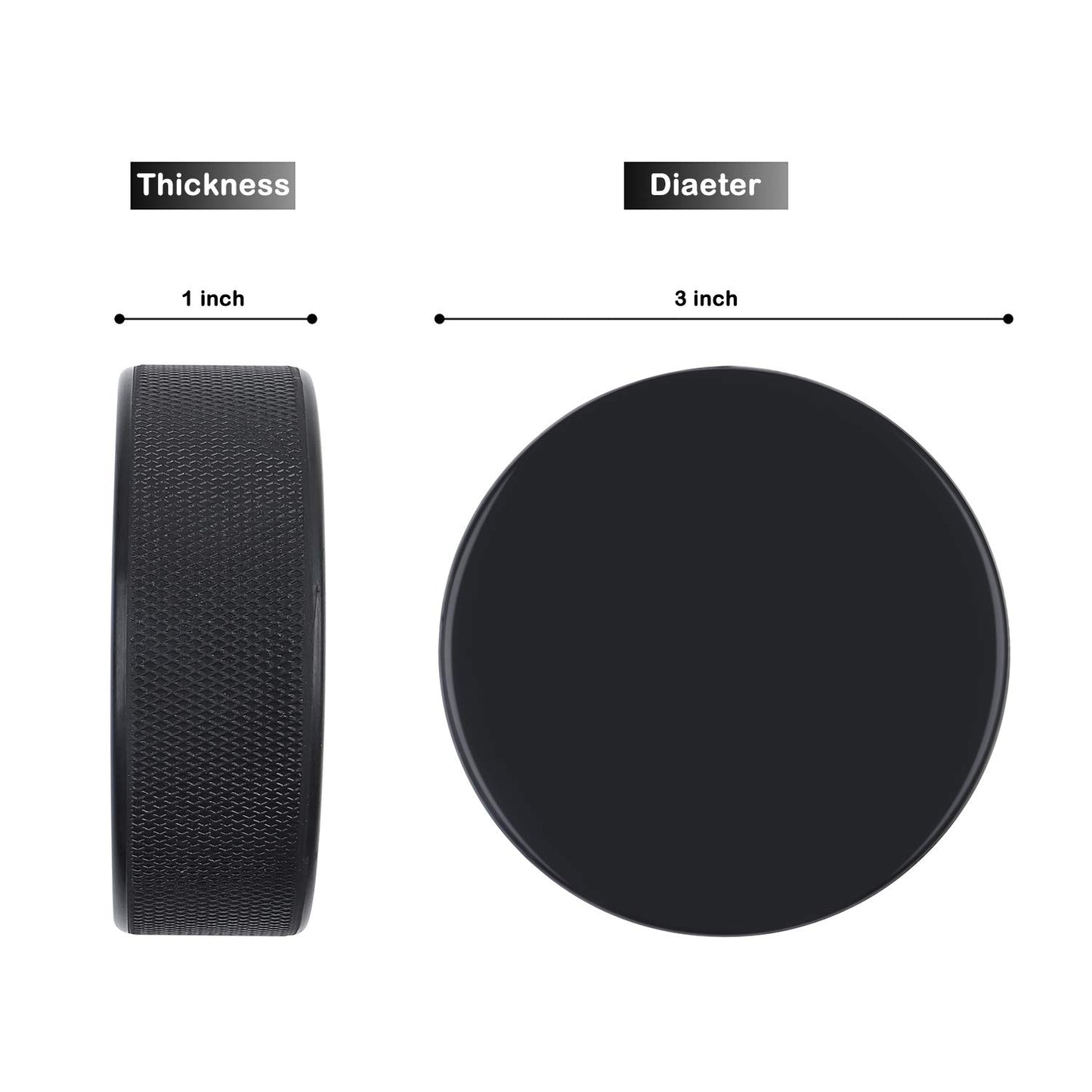 Golden Sport Ice Hockey Pucks, 50pcs, Official Regulation, for Practicing and Classic Training, Diameter 3", Thickness 1", 6oz, Black