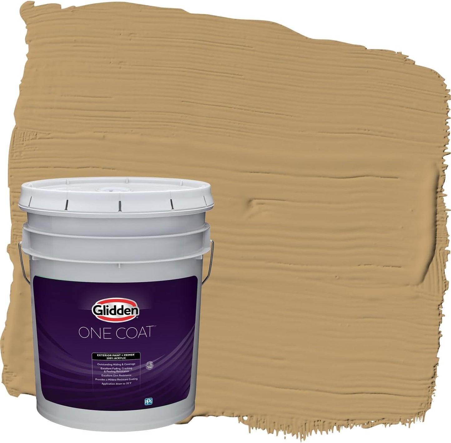 Glidden Exterior Paint + Primer: Beige/Pony Tail, One Coat, Semi-Gloss, 1-Gallon