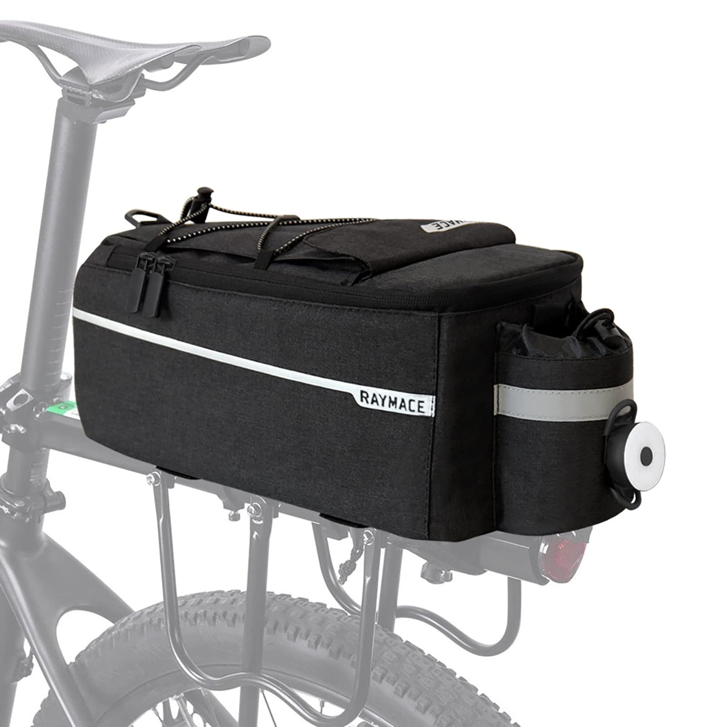 RAYMACE Bike Rear Rack Bag with Tail Light, Bike Truck Cooler Bag for Warm or Cold Items