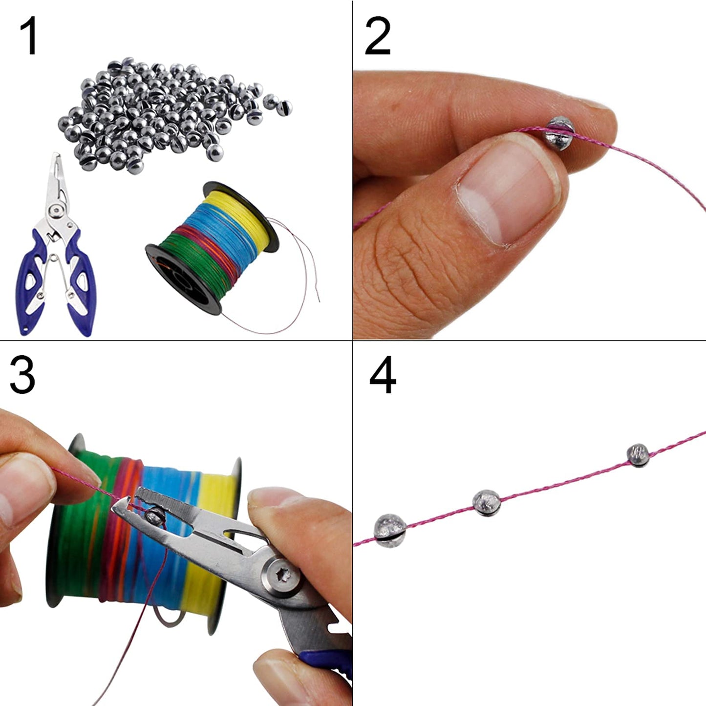 Joyiii Fishing Weights Sinkers 205pcs/100pcs Lead Split Shot Fishing Line Sinkers 5 Sizes Removable Egg Lead Assortment
