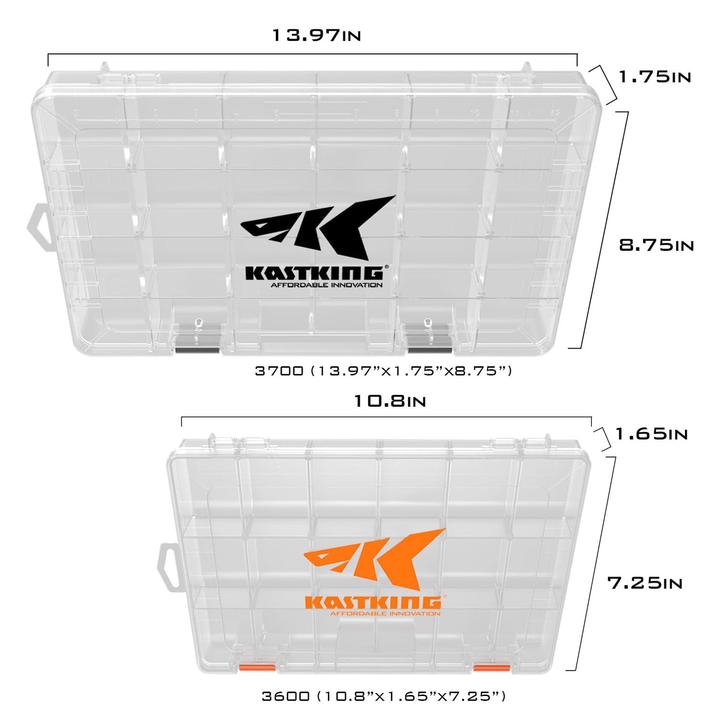 KastKing Tackle Boxes, Plastic Box, Plastic Storage Organizer Box with Removable Dividers - Fishing Tackle Storage - Box Organizer - 2 Packs /4 Packs Tackle Trays - Parts Box
