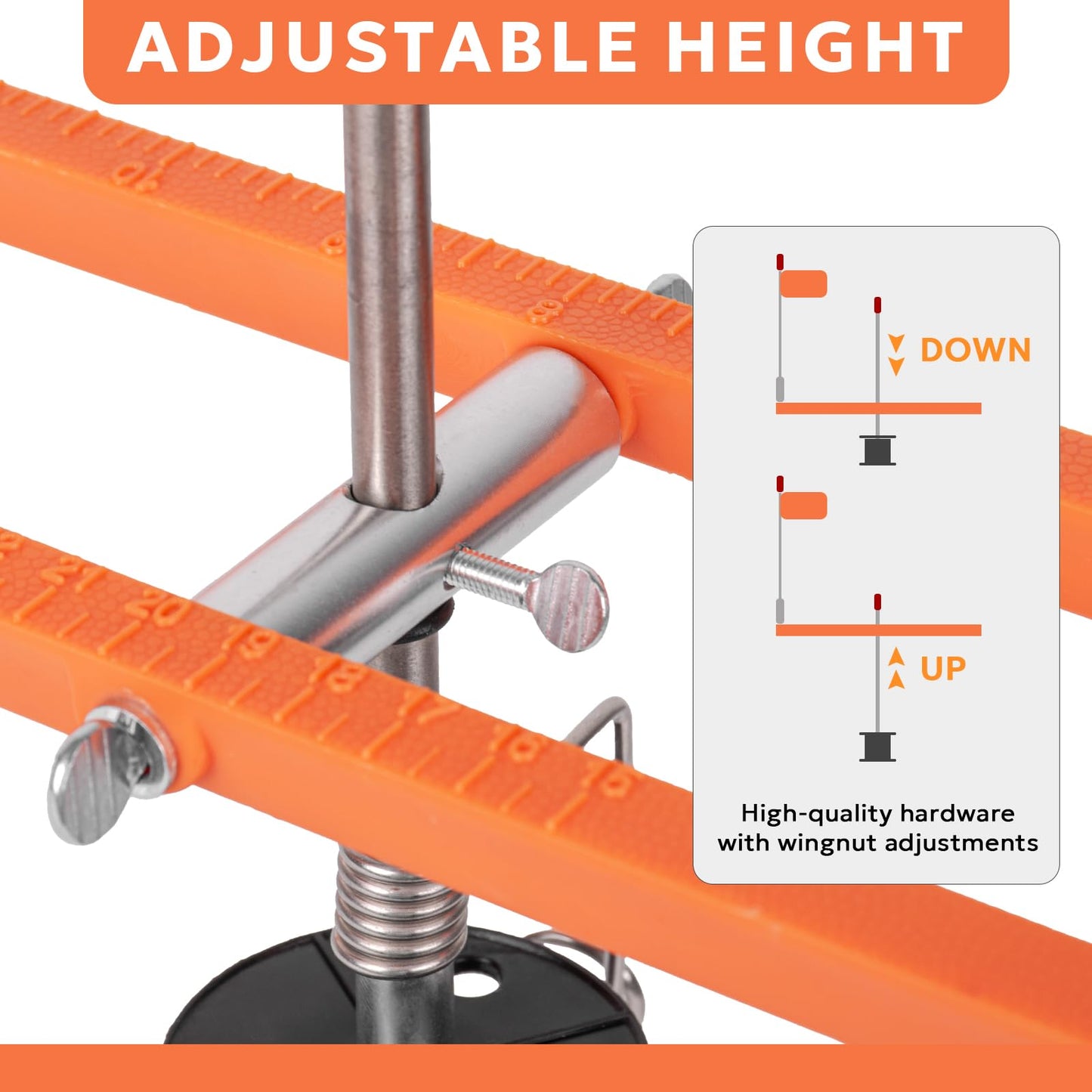 SF Black/Orange Ice Fishing Tip-Up Foldable with Orange Pole Flags Ice Fishing Strike Indicators Accessories