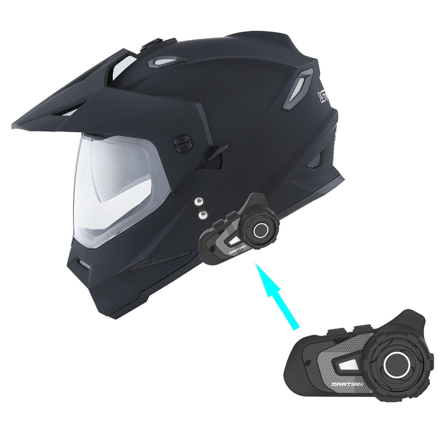 1Storm Dual Sport Motorcycle Motocross Off Road Full Face Helmet Dual Visor: HF802