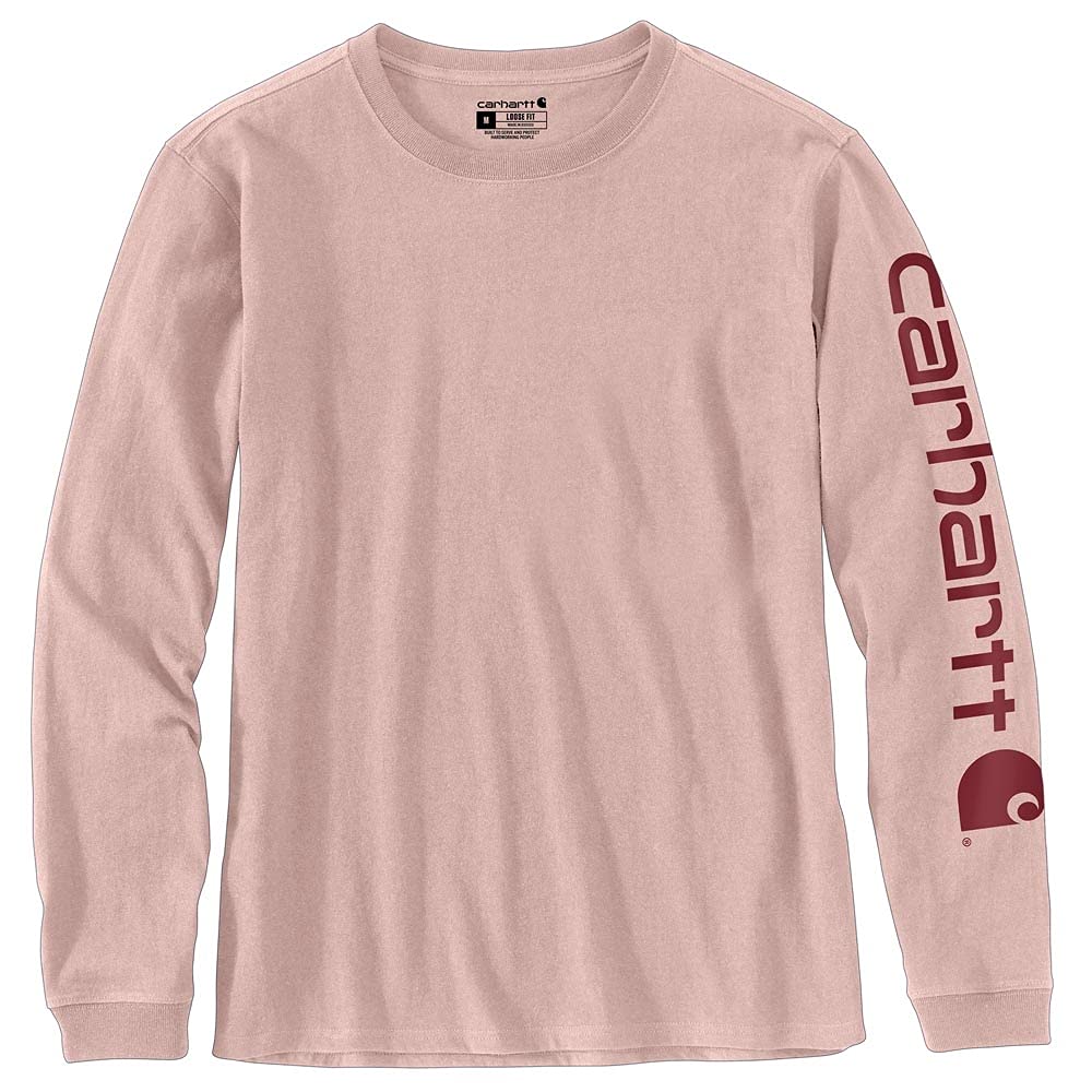 Carhartt Women's Plus Size Loose Fit Heavyweight Long Logo Sleeve Graphic T-Shirt