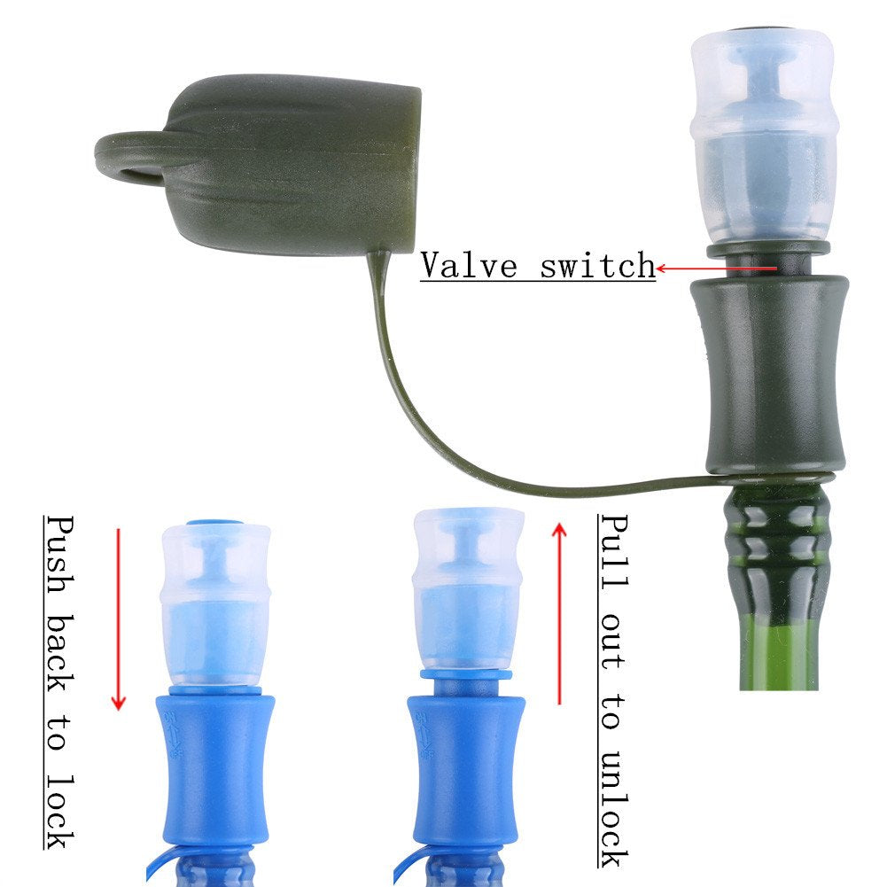 Hydration Bladder 2 Liter/70 oz(2 Pack) - Water Bladder Pack of 2(1 Piece Blue+1 Piece ArmyGreen) - BPA Free Hydration Pack Replacement