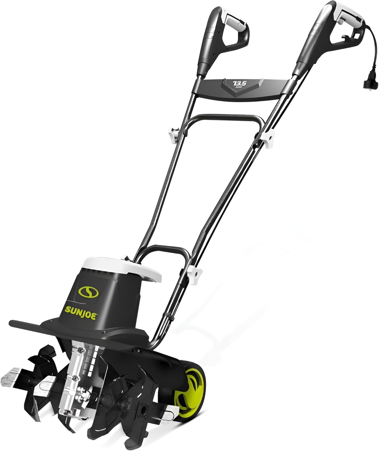 Sun Joe Electric Corded Garden Tiller & Cultivator, Steel Tines, 13.5 Amp, 16 Inch, Black - Heavy Duty Gardening Machine Equipment for Lawn, Yard, & Grass