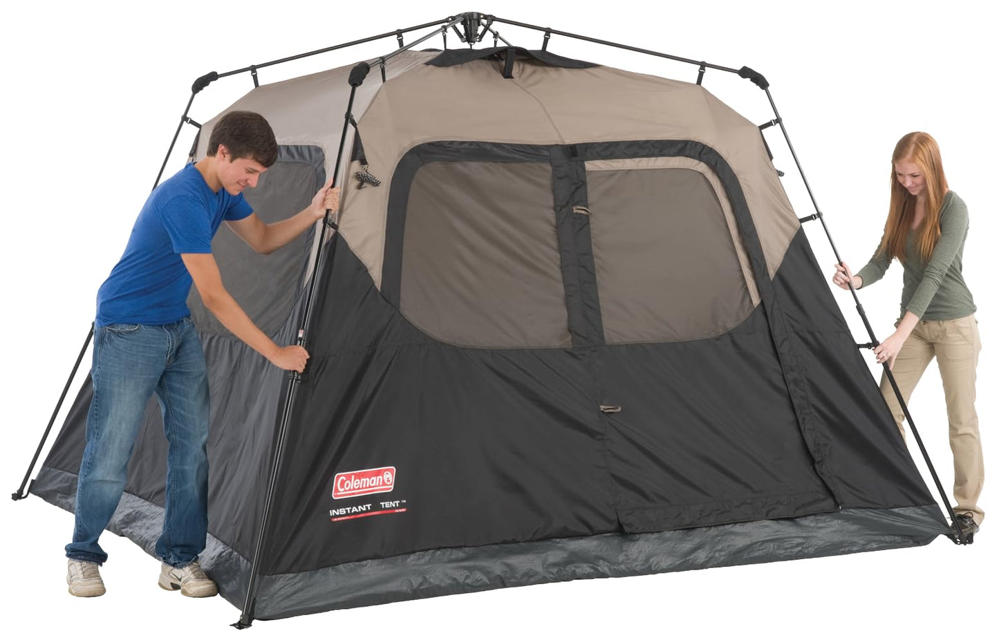 Coleman Instant Tent with 1-Minute Setup, 10-Person Tent with Pre-Attached Poles, Air Vent, & Carry Bag