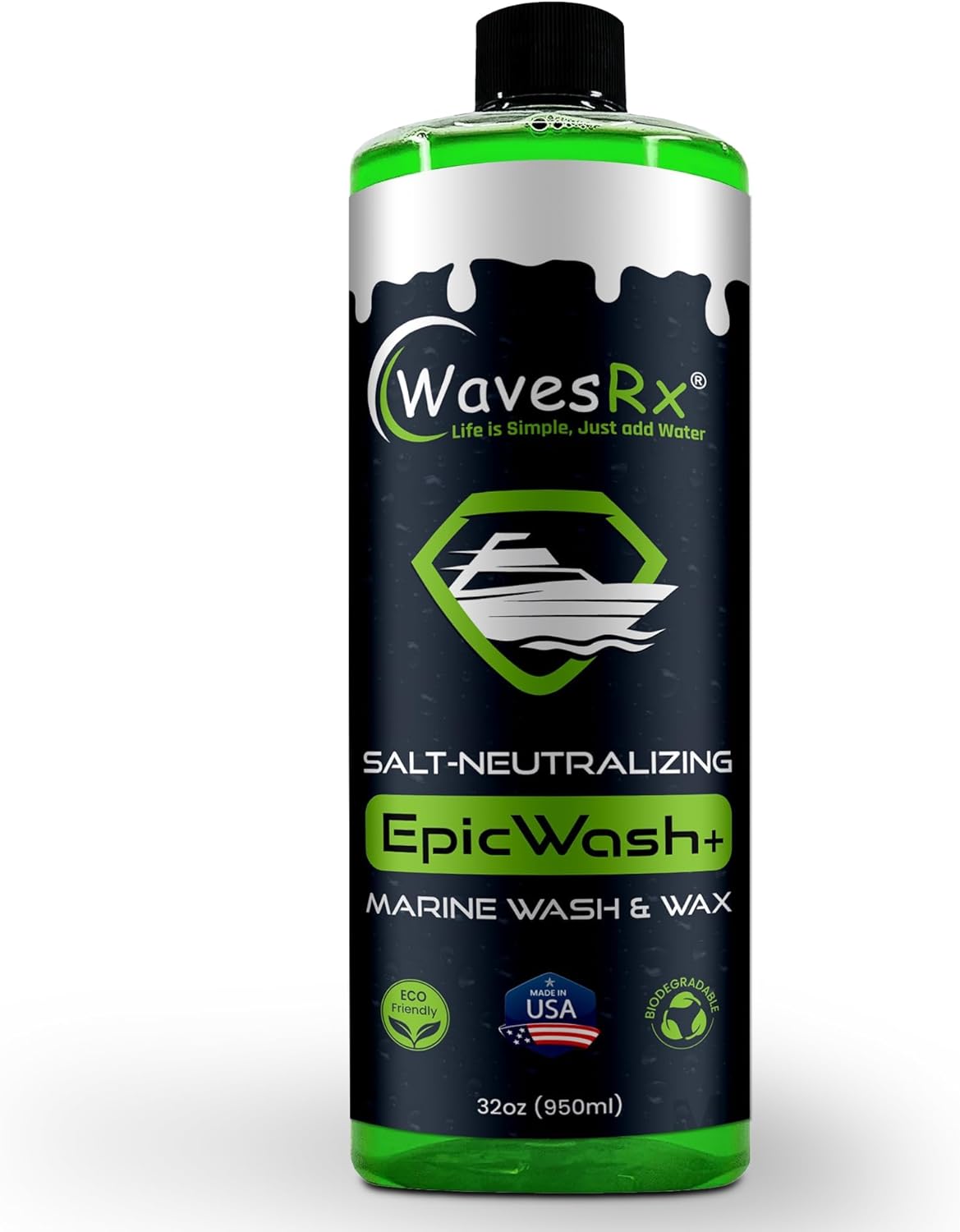 Salt Neutralizing Boat Soap & Jet Ski Wash with SiO2 Surface Protection (EpicWash+) | Marine Grade Cleaner Removes Salt & Contaminants | Protective Ceramic Coating Prevents Buildup & UV Damage