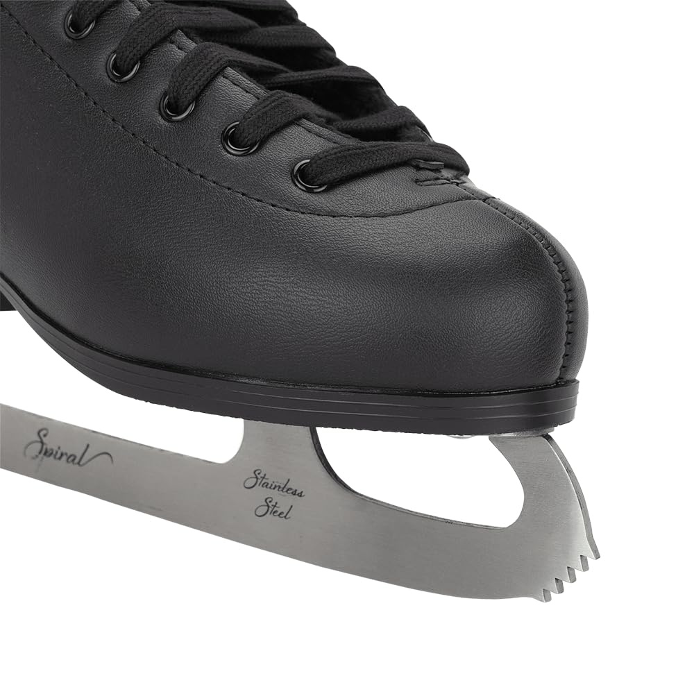 Riedell Horizon Adult Ice Skates - Recreational Figure Ice Skates with Stainless Steel Blade | Black | Size 13