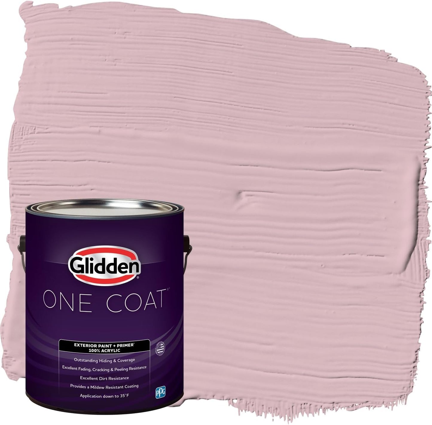 Glidden Exterior Paint + Primer: Pink/Ballet Slipper, One Coat, Semi-Gloss, 1-Gallon