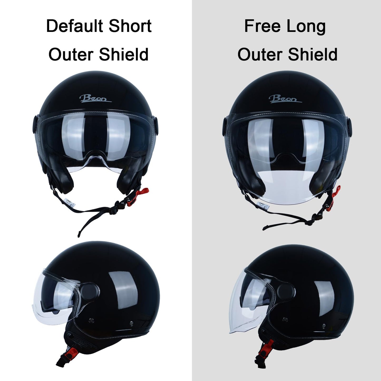 Open Face Motorcycle Helmet for Adults, DOT Approved,3/4 Retro Vespa Helmet, Dual Visors Men's and Women's Motorbike Casco for Moped Cruiser Bobber and Chopper