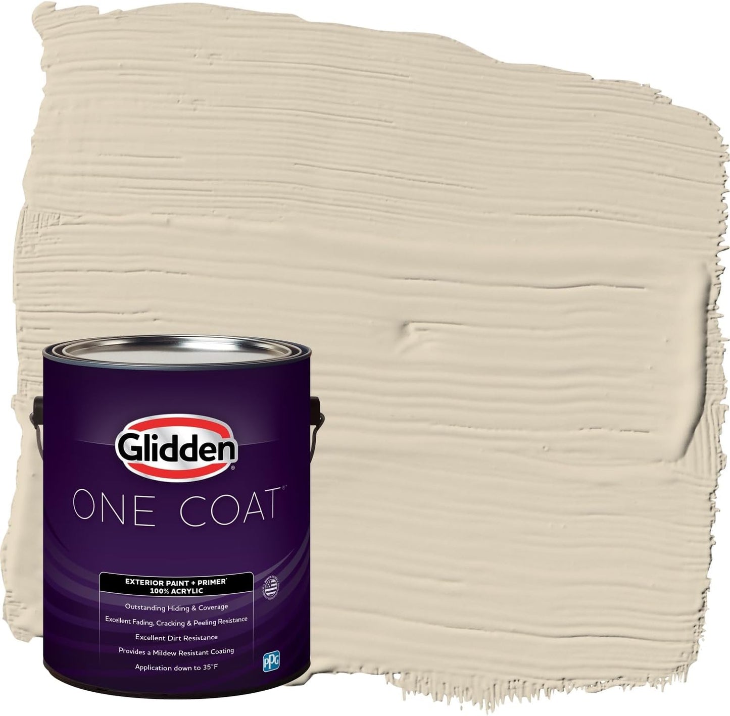 Glidden Exterior Paint + Primer: Beige/Toasted Almond, One Coat, Satin, 1-Gallon