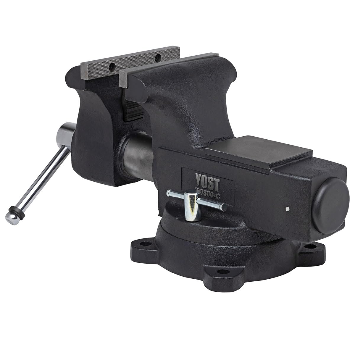 Yost HD550-C Heavy Duty 5-1/2 Inch Mechanics Work Bench Vise | Heavy Duty Woodworking & Metal Work Table with Secure Grip Swivel Base | 60,000 PSI Casting Iron Material with Extra-large Anvil Surface