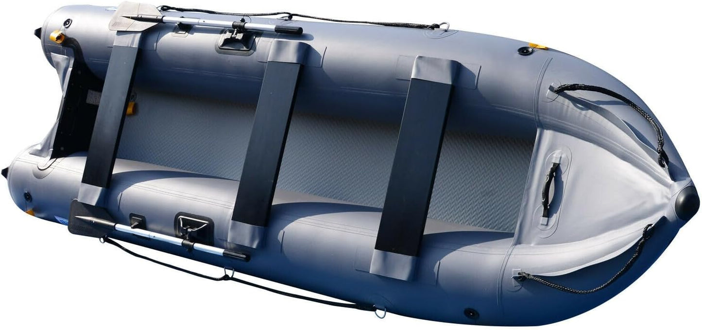 BRIS 14.1ft Inflatable Boat Inflatable Kayak 3 Person Kayak Canoe Fishing Inflatable poonton Boat