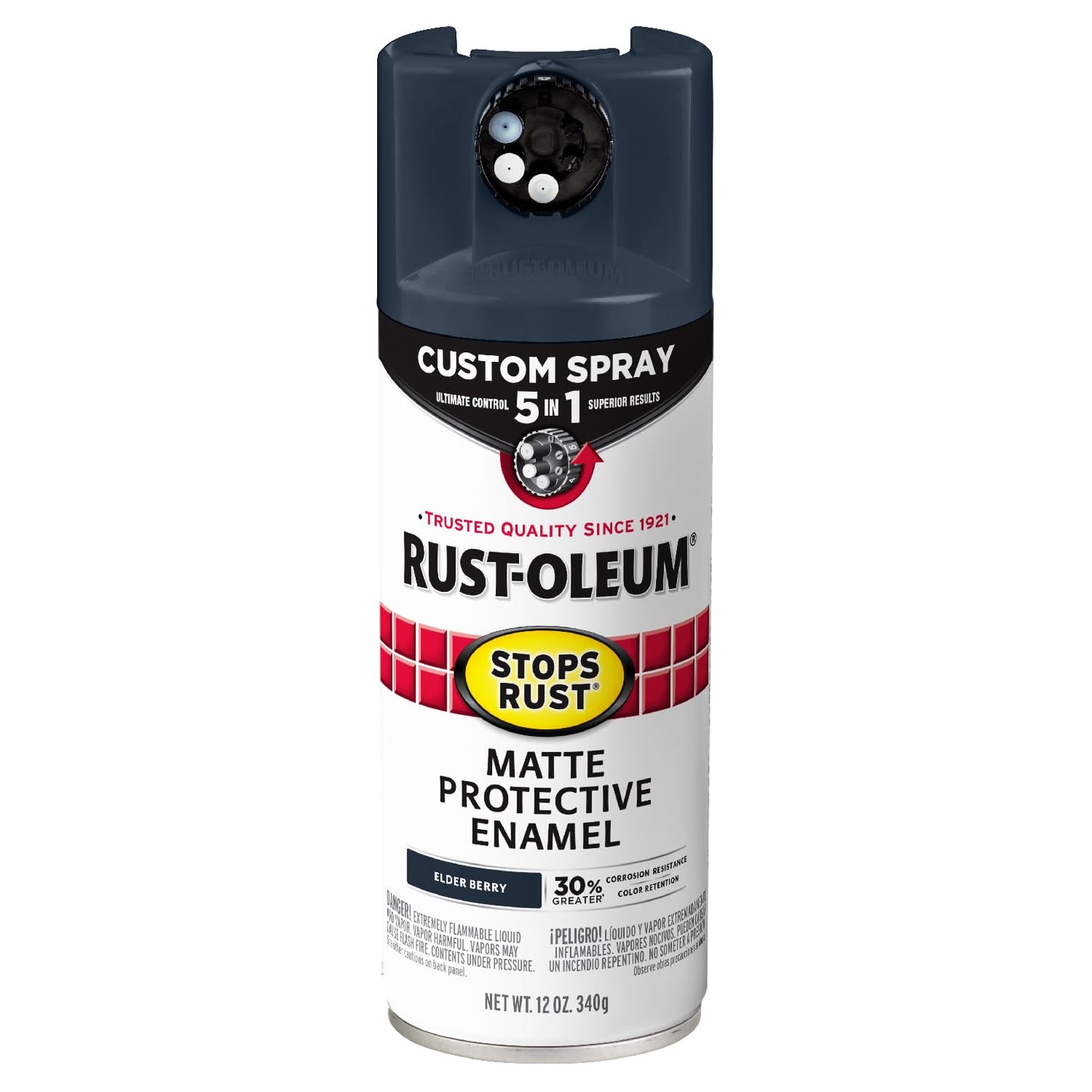 Rust-Oleum 376892 Stops Rust Custom Spray 5-in-1 Spray Paint, 12 oz, Gloss Leather Brown