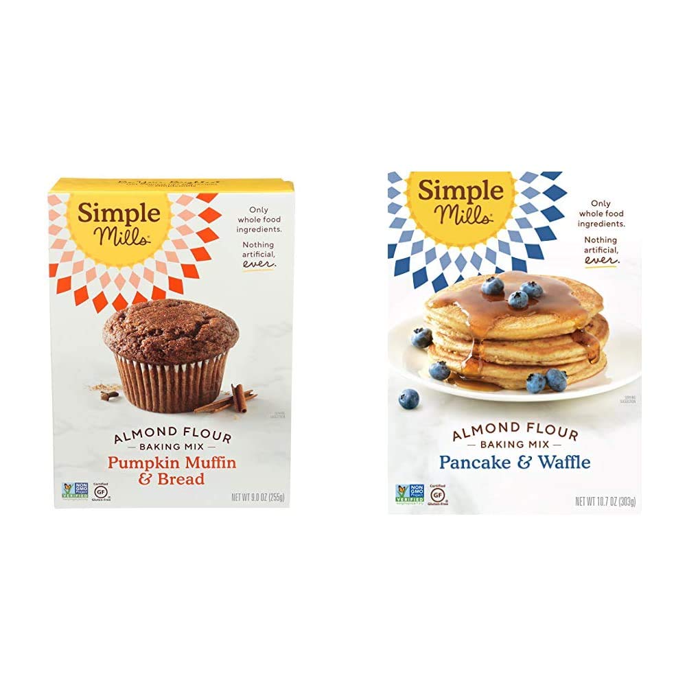 Simple Mills Almond Flour Pancake Mix & Waffle Mix, Gluten Free, Made with whole foods, (Packaging May Vary), 10.7 Ounce (Pack of 1)
