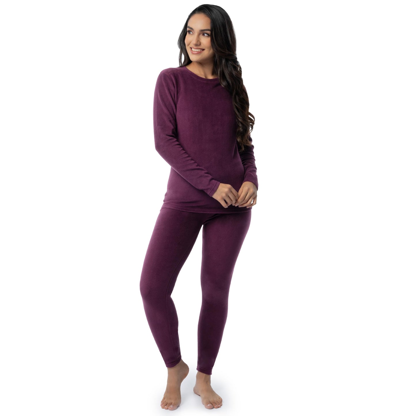 Fruit of the Loom Women's Stretch Fleece Lined Thermal Long Johns Underwear Set