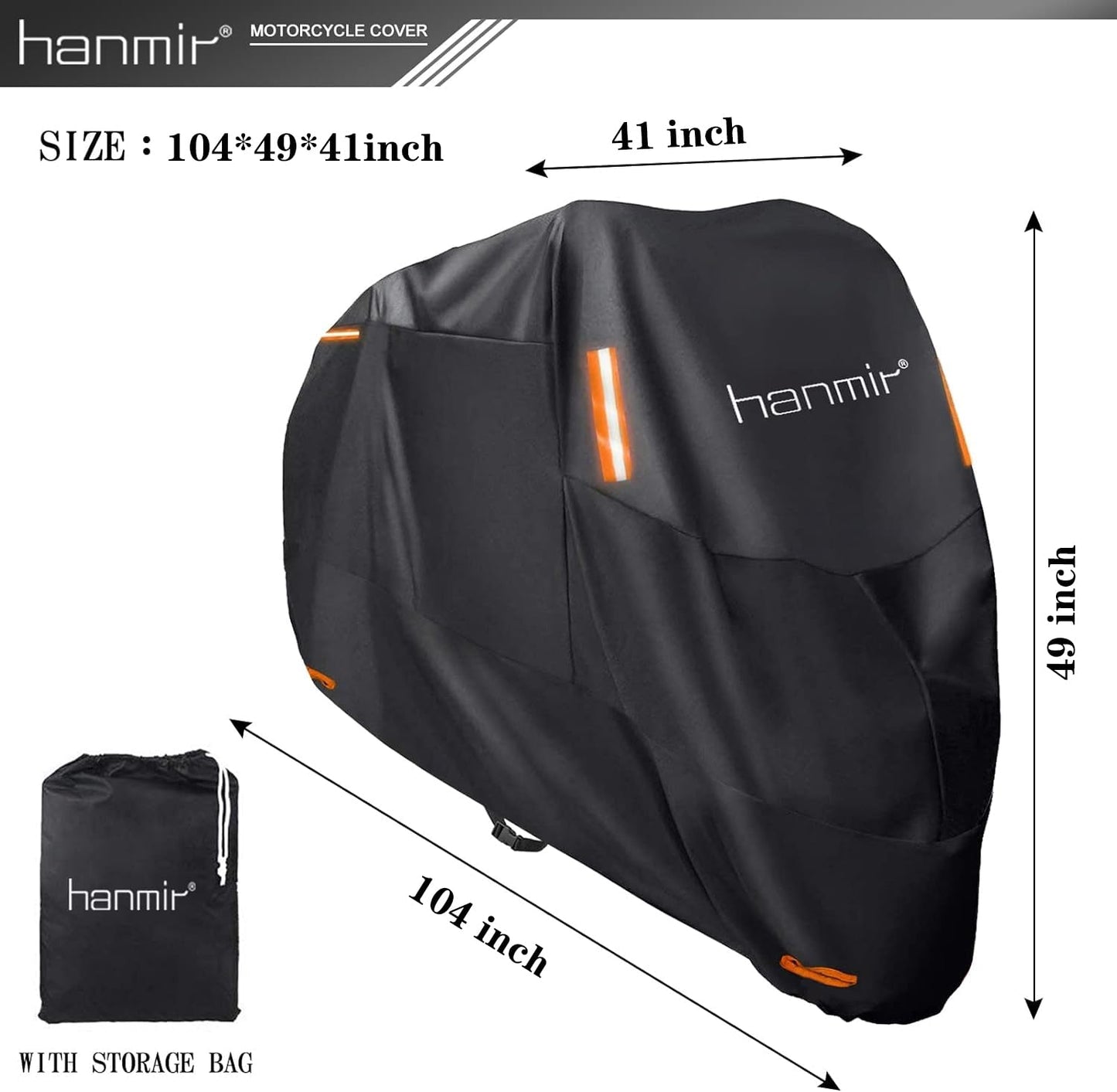 Motorcycle Cover,Motorbike Cover All Season Universal Weather Waterproof Sun Outdoor Protection with Lock-Holes & Storage Bag,XXL Motorcycles Vehicle Cover