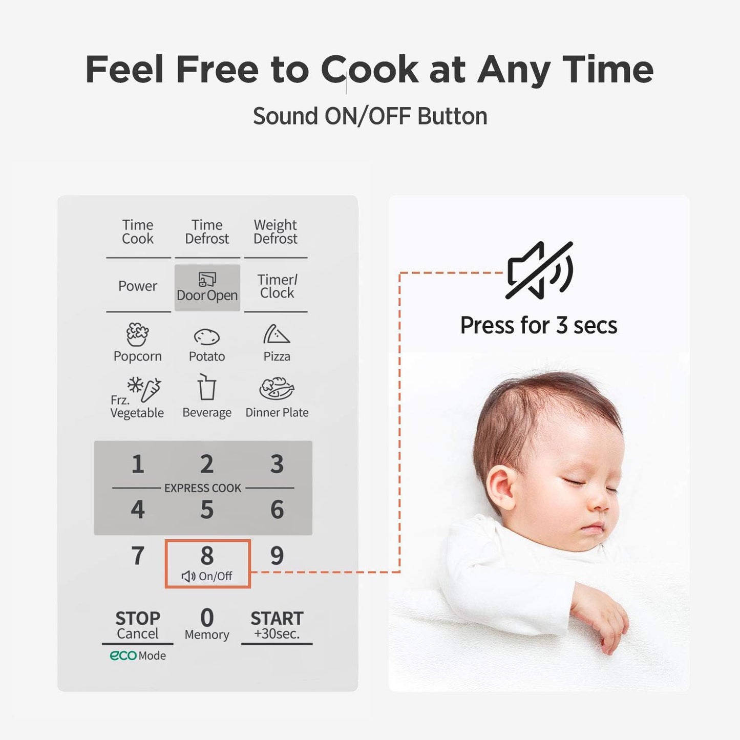 COMFEE EM720CPL-PMB Countertop Microwave Oven with Sound On/Off, ECO Mode and Easy One-Touch Buttons, 0.7 Cu Ft, Black