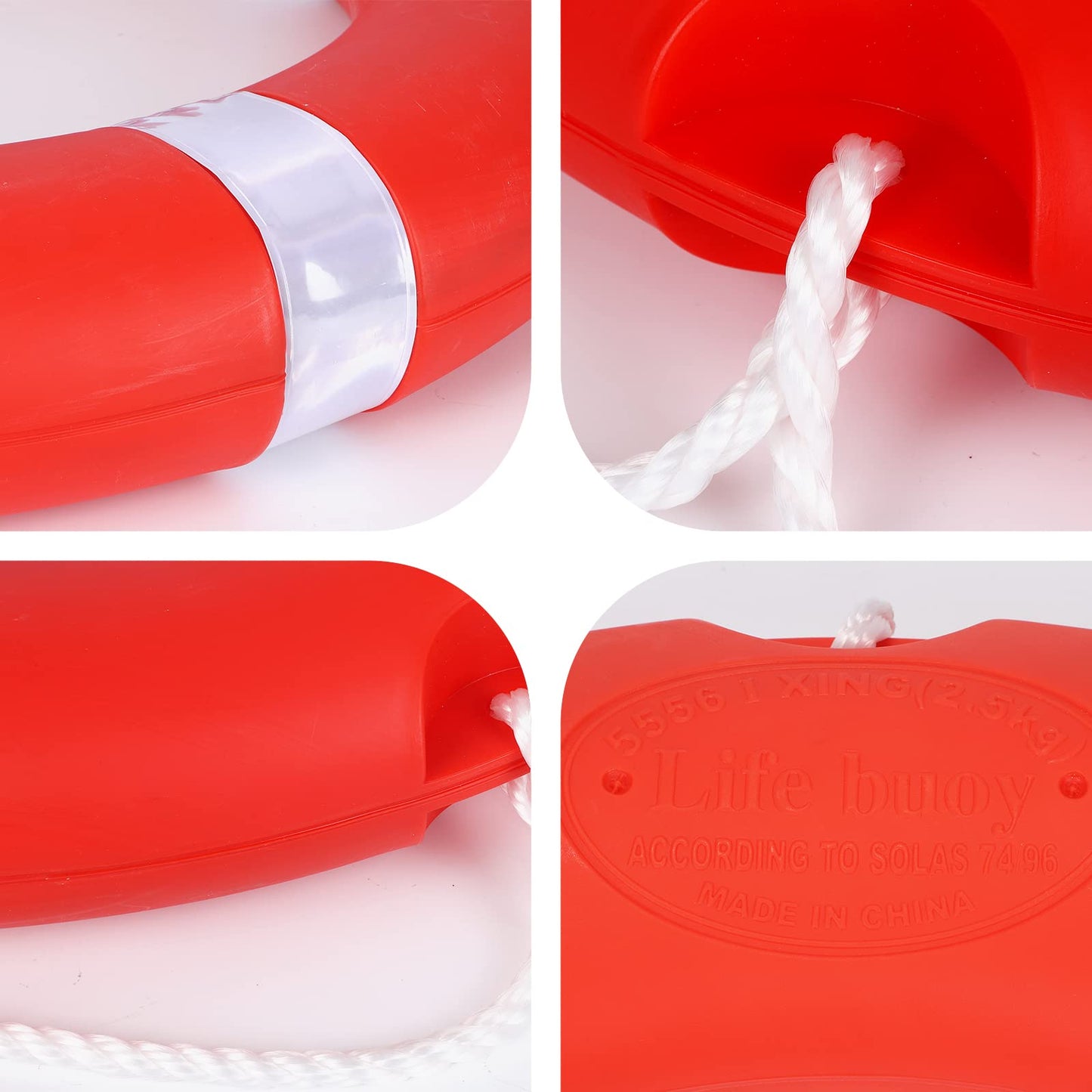 28 inch/23 inch Boat Safety Throw Ring with Water Floating Lifesaving Rope 98.4FT Set, 2.5/1.5 KG International Standard Throw Ring, Outdoor Professional Throwing Ring Rope Rescue Lifeguard Lifesaving