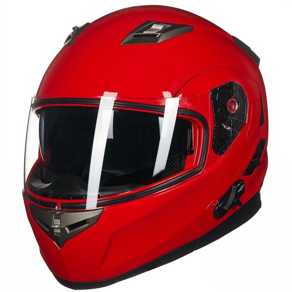 ILM Bluetooth Integrated Modular Flip up Full Face Motorcycle Helmet Sun Shield Mp3 Intercom Model 953/953 PRO