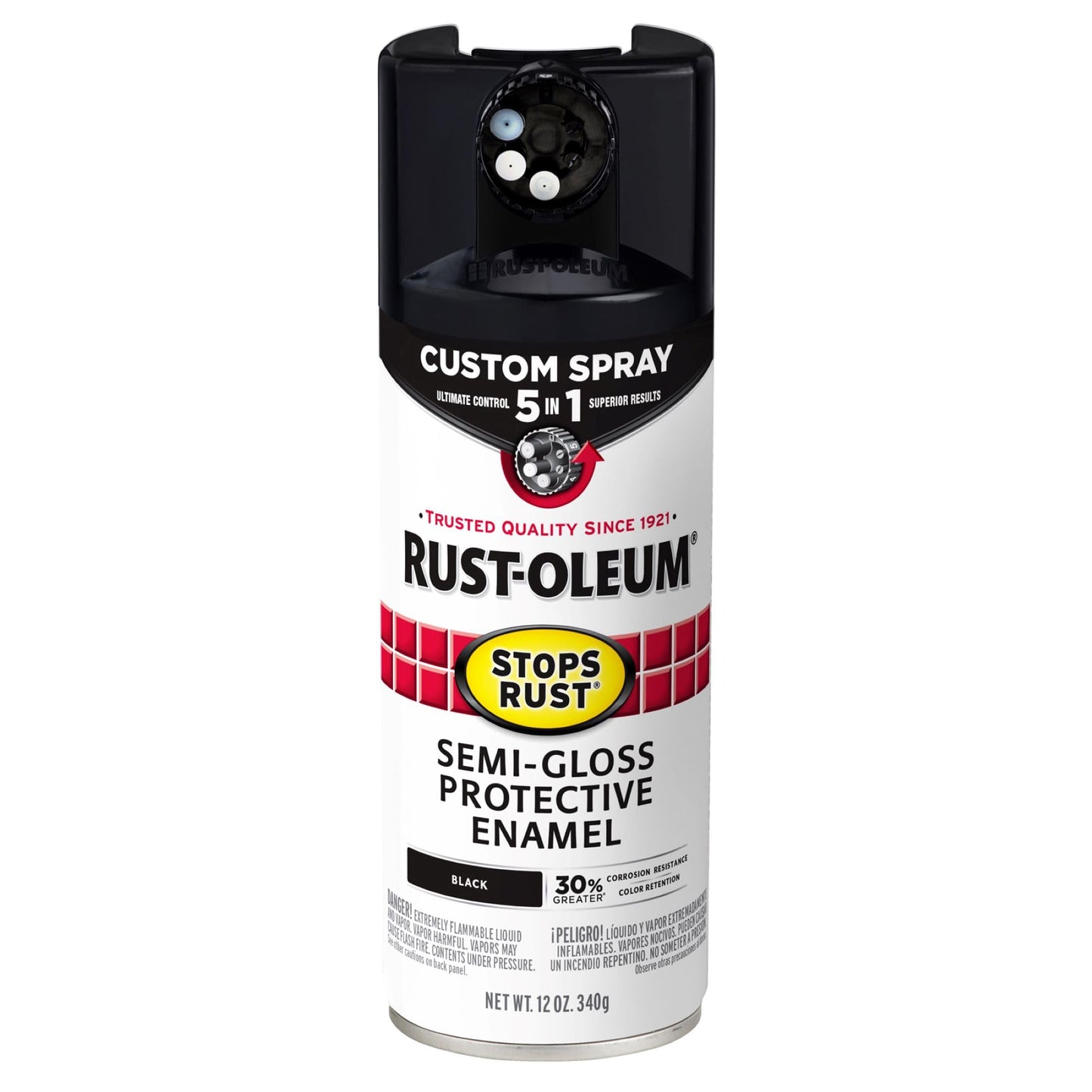 Rust-Oleum 376892 Stops Rust Custom Spray 5-in-1 Spray Paint, 12 oz, Gloss Leather Brown