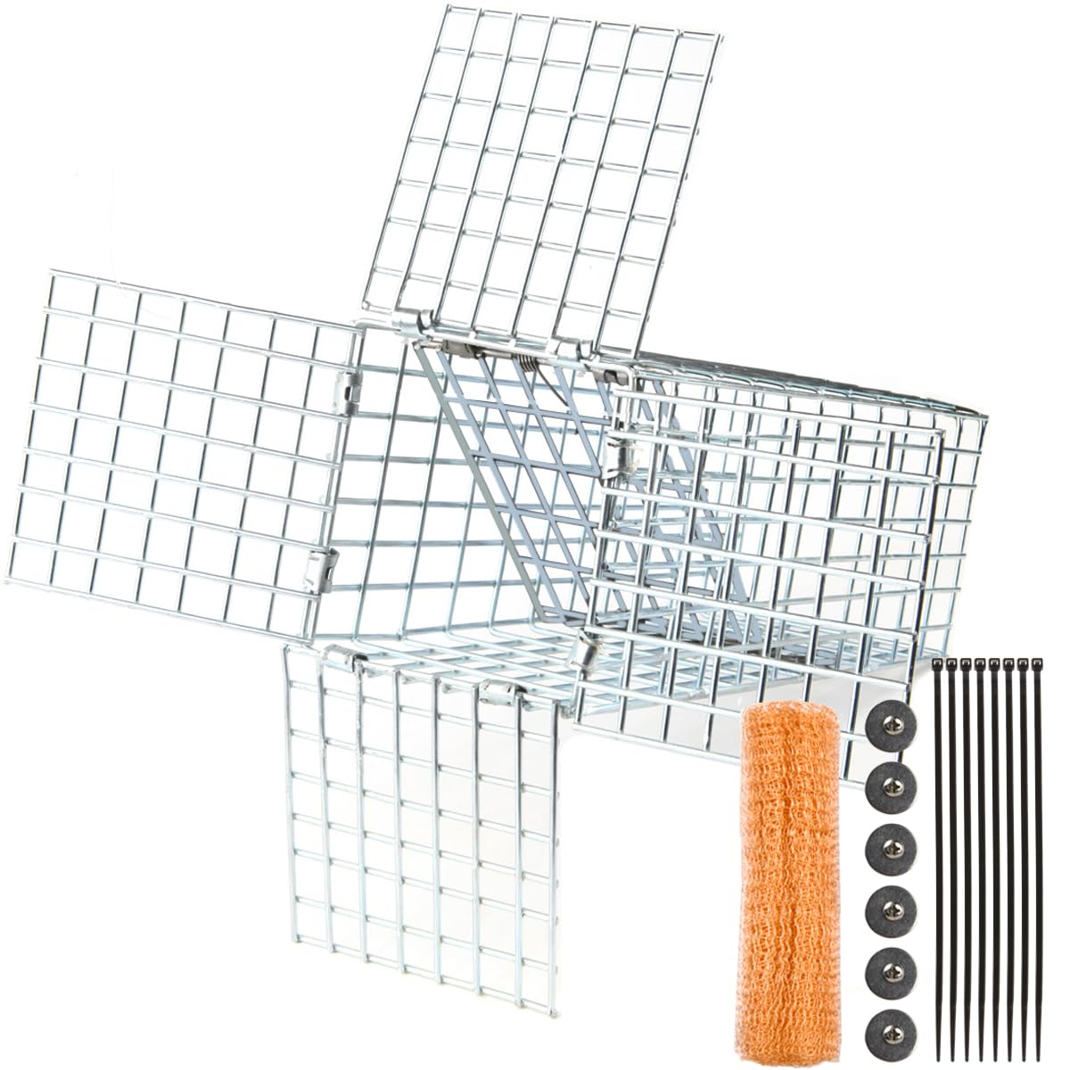One Way Squirrel Door Excluder, 3.5 x 3.5 inch Opening, Humane One-Way Door for Removing Squirrels, Chipmunks, Includes DIY Installation Kit