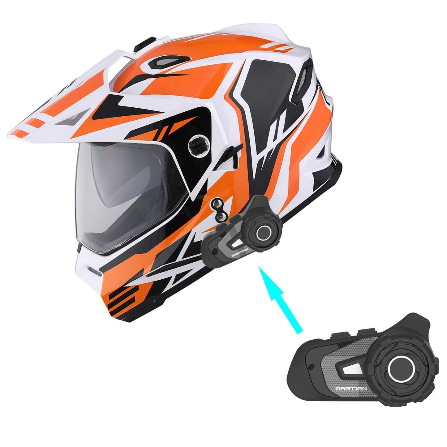1Storm Dual Sport Motorcycle Motocross Off Road Full Face Helmet Dual Visor: HF802