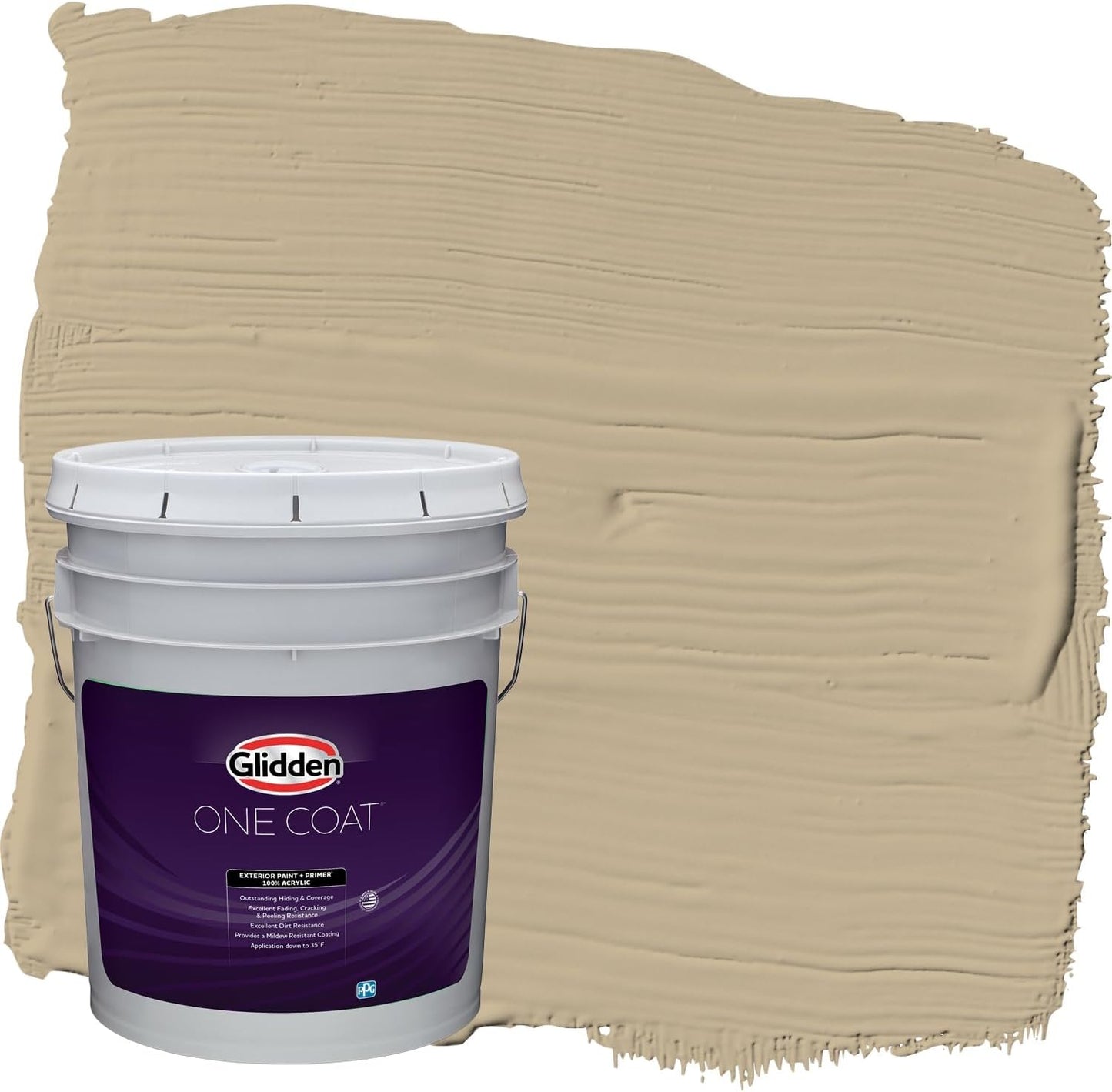Glidden Exterior Paint + Primer: Beige/Pony Tail, One Coat, Semi-Gloss, 1-Gallon