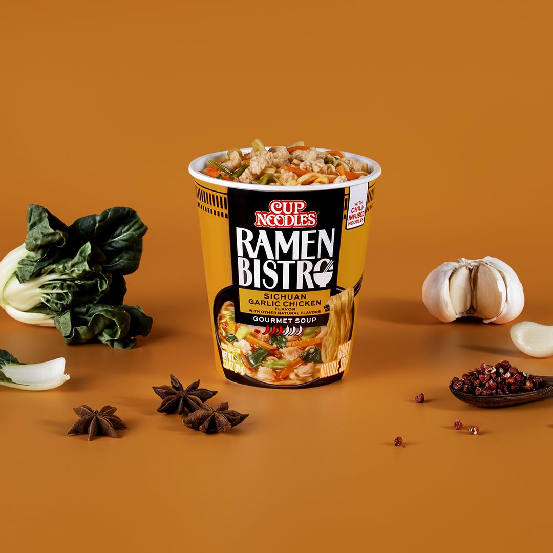 Nissin Cup Noodles Soup, Beef Flavor, Microwaveable Paper Cups, Instant Ramen, 2.25 Ounce (Pack of 12)