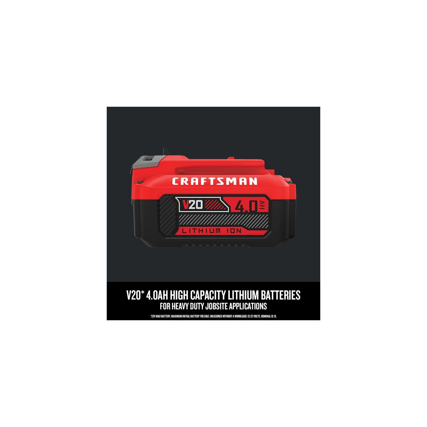 CRAFTSMAN 20V Power Tool Battery 2-Pack, Lithium-ion with Charger (CMCB204-2CK)