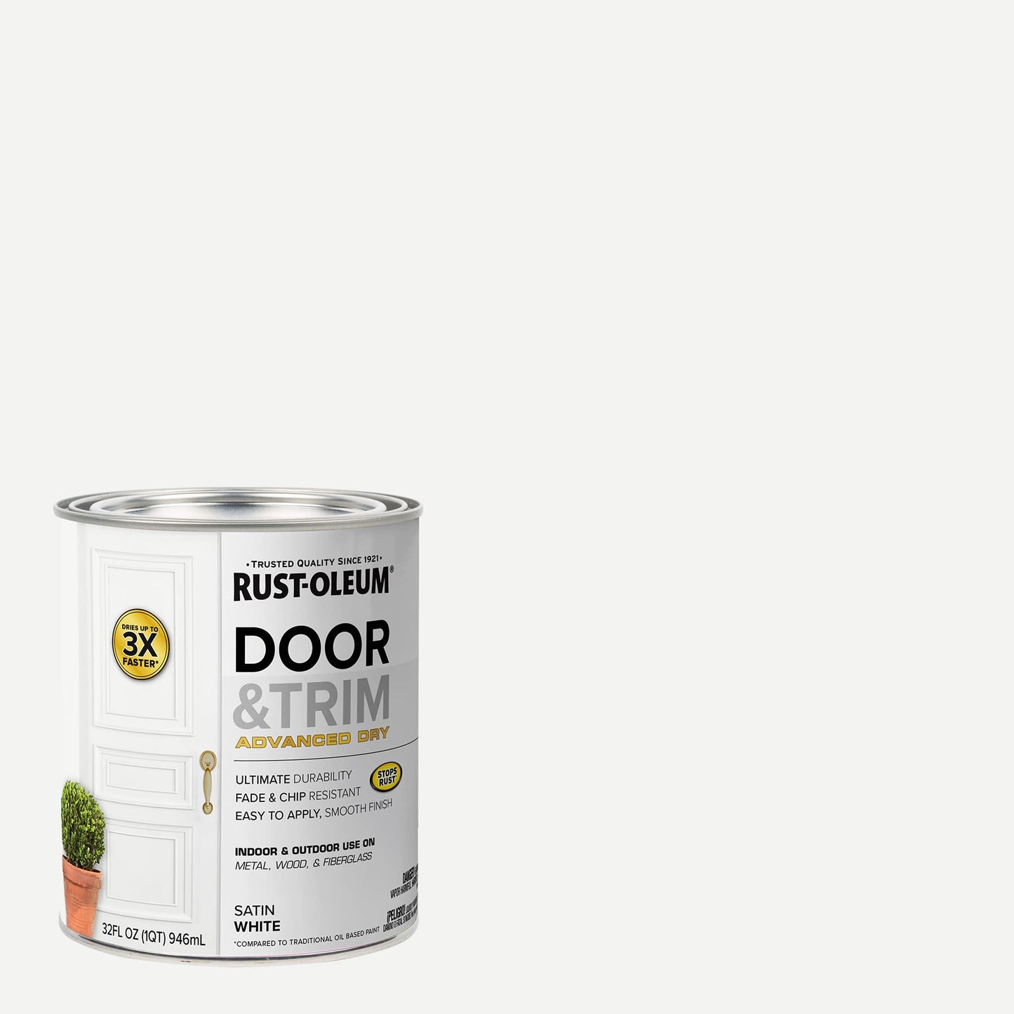 Rust-Oleum 369383 Advanced Dry Door & Trim Paint, Quart, Satin Black