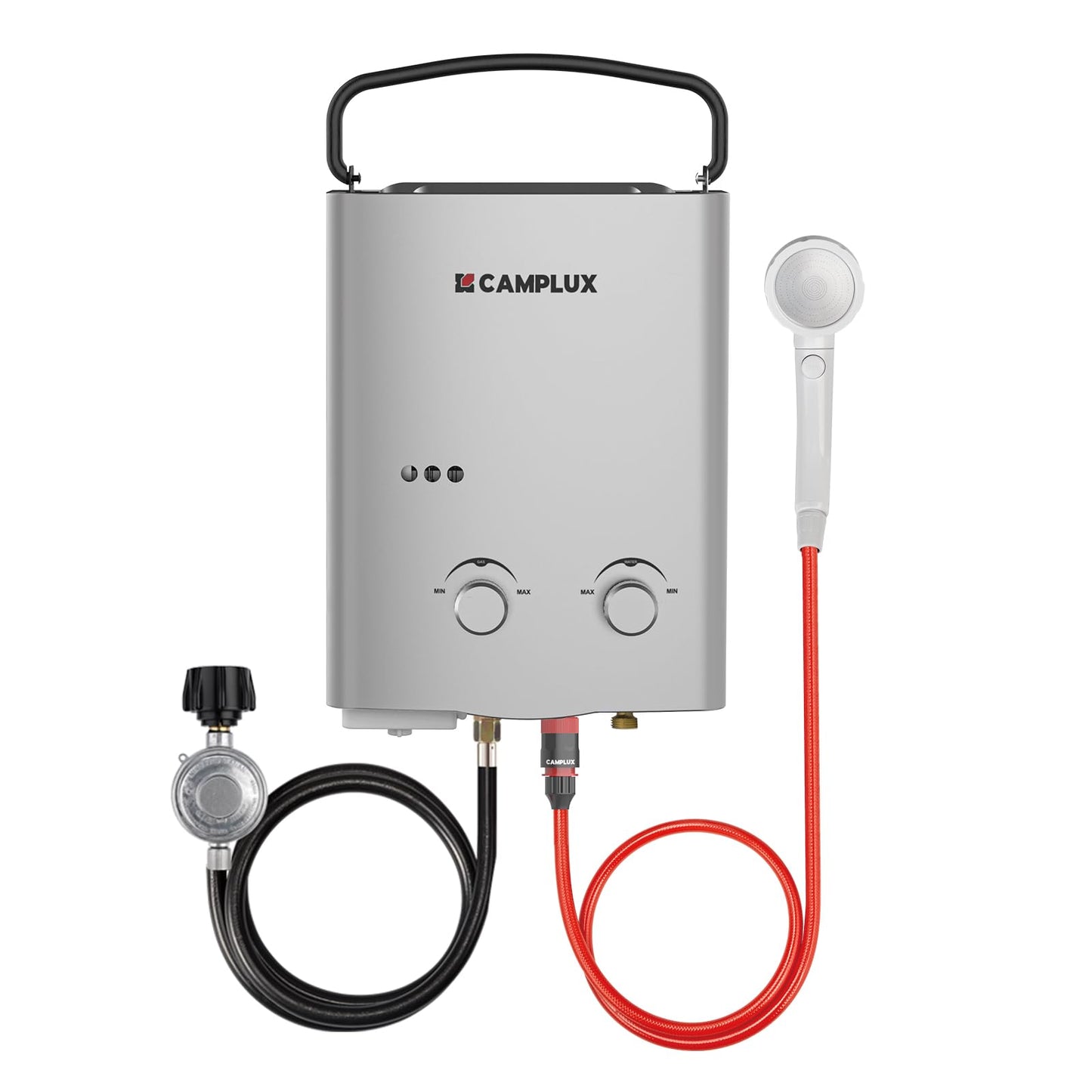CAMPLUX Tankless Water Heater Outdoor, 1.32 GPM Portable Propane Camping Water Heater, 5L, AY132, White