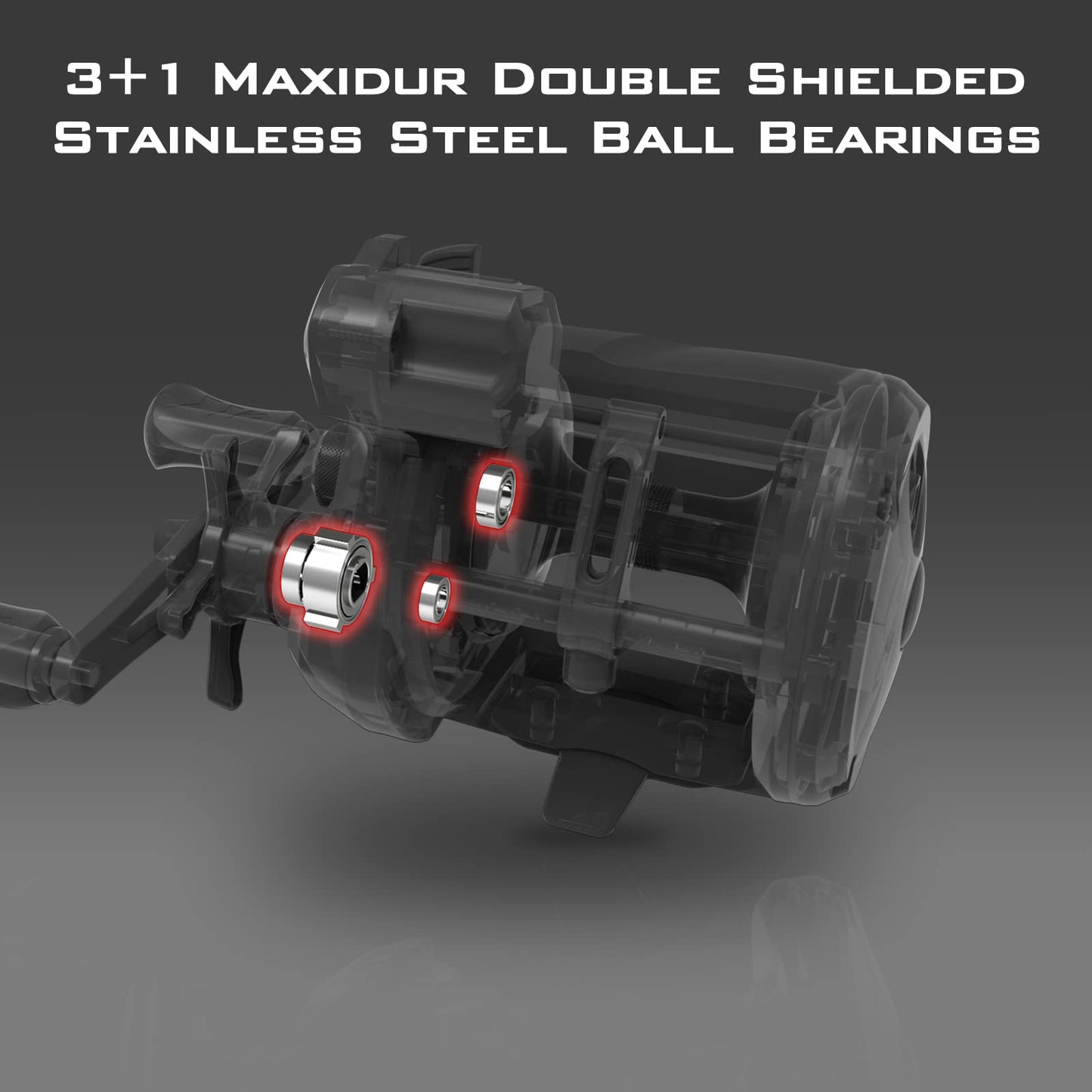 KastKing ReKon Round Baitcasting Fishing Reel, Saltwater Inshore Surf Trolling Reel, Up to 30LBS Powerful Max Drag, Conventional Reel for Catfish, Musky, Bass, Durable Graphite Frame for Saltwater