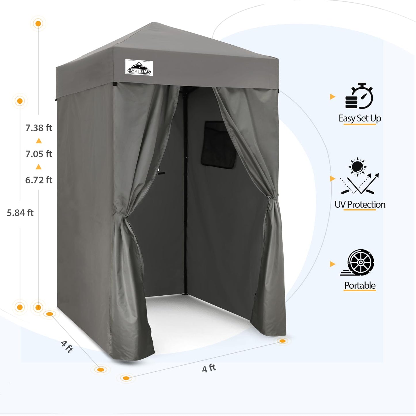 EAGLE PEAK Flex Compact 4x4 Pop-up Canopy Changing Room, Portable Dressing Room, Privacy Changing Tent for Indoor Fashion Photoshoots, Camping, or Pool, Purple