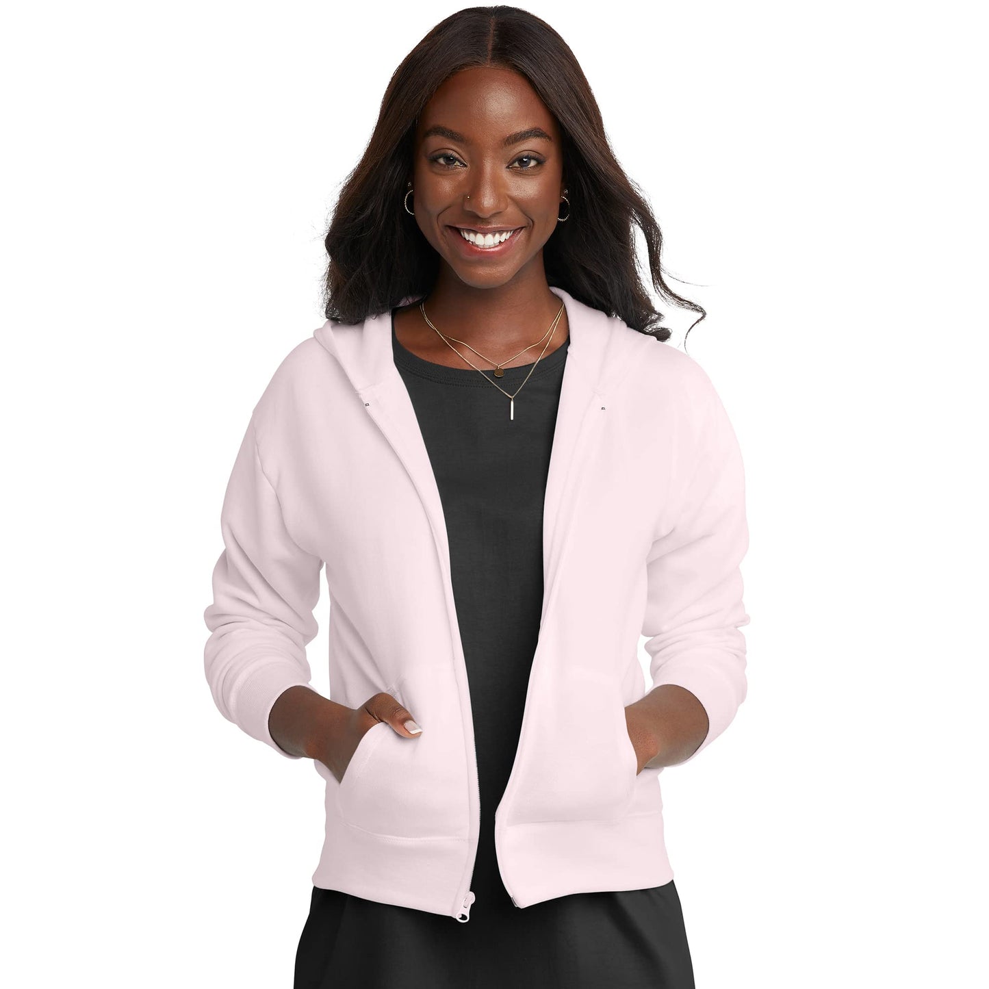Hanes Women's Hoodie, Ecosmart Fleece Full-zip Hoodie, Zip-up Hooded Sweatshirt