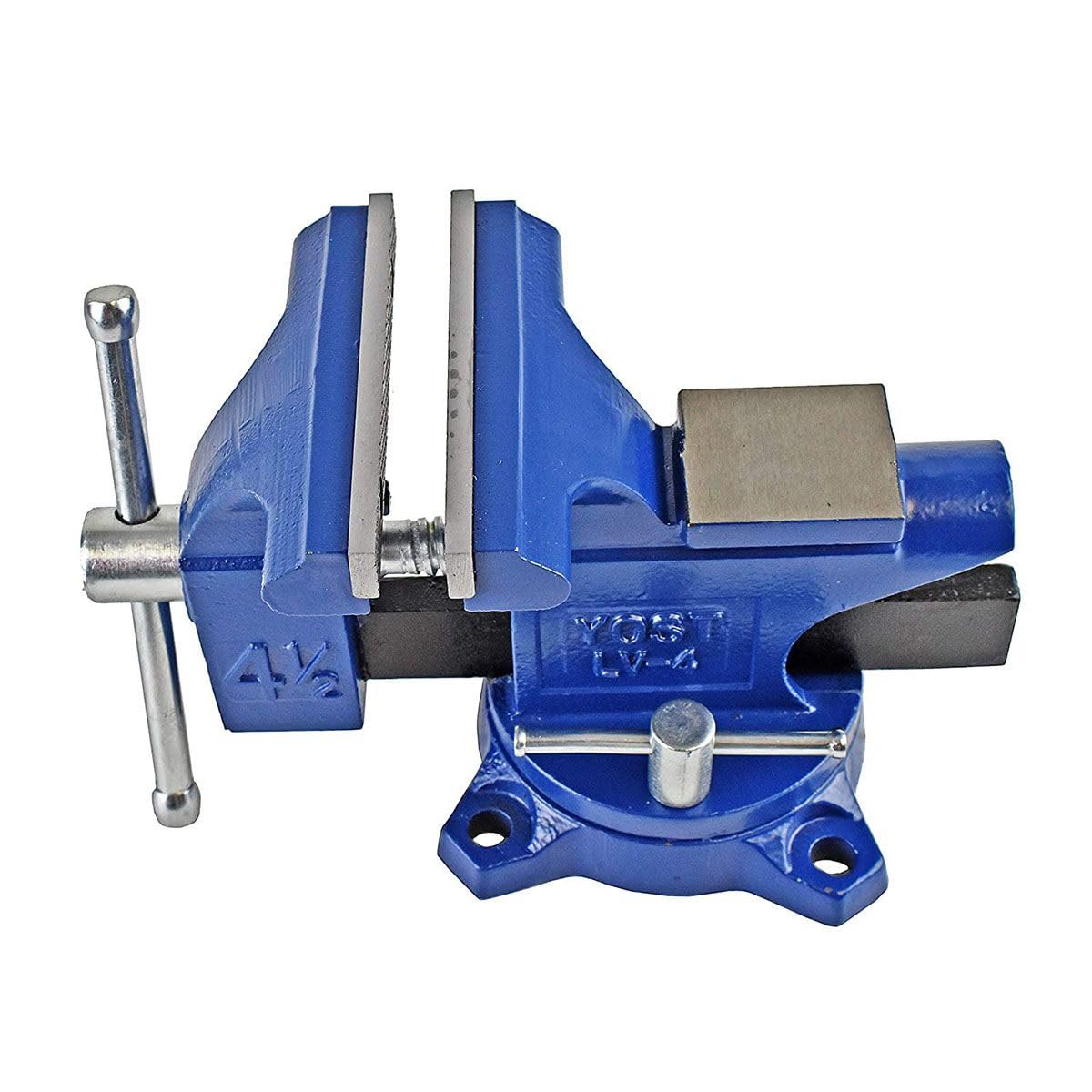 Yost HD550-C Heavy Duty 5-1/2 Inch Mechanics Work Bench Vise | Heavy Duty Woodworking & Metal Work Table with Secure Grip Swivel Base | 60,000 PSI Casting Iron Material with Extra-large Anvil Surface