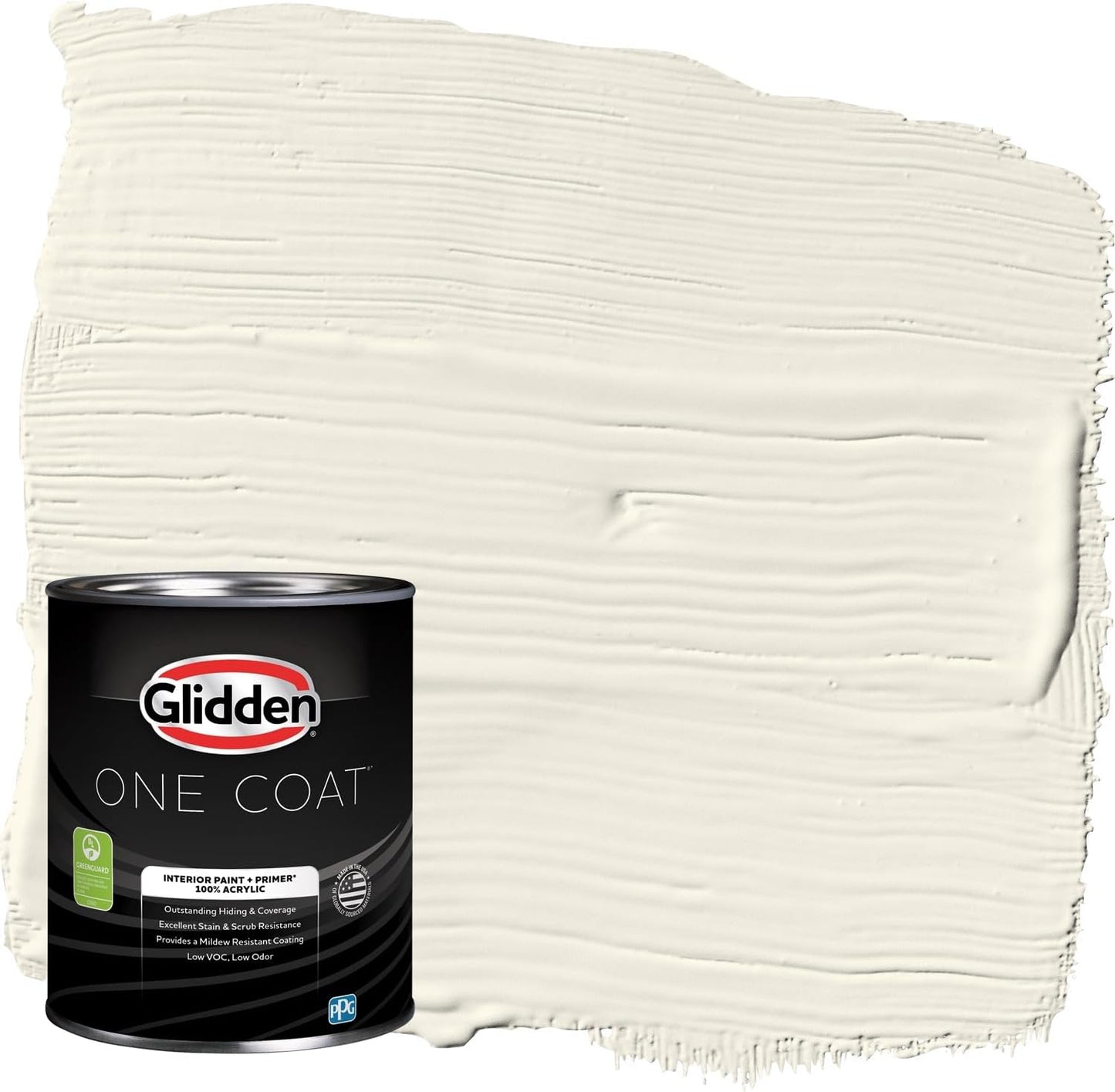 Glidden Interior Paint + Primer: Beige/Toasted Almond, One Coat, Semi-Gloss, 1-Quart