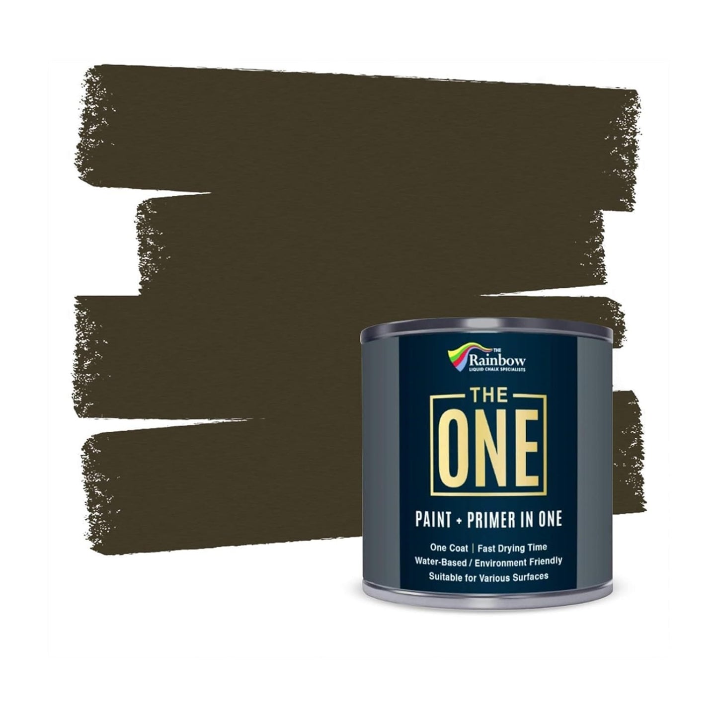 THE ONE Paint & Primer: Most Durable All-in-One Furniture Paint, Cabinet Paint, Front Door Paint, Wall Paint, Bathroom, Kitchen - Fast Drying Craft Paint Interior & Exterior (Black, Matte, 1 Liter)