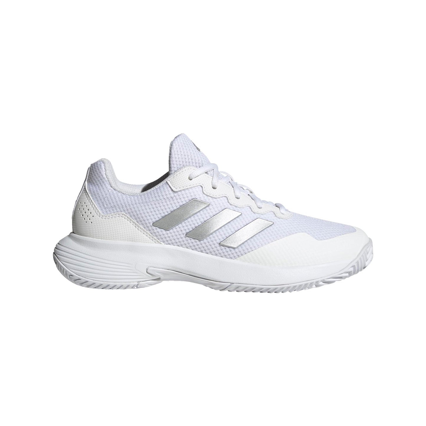 adidas Women's GameCourt 2 Sneaker, White/Silver Metallic/White, 9