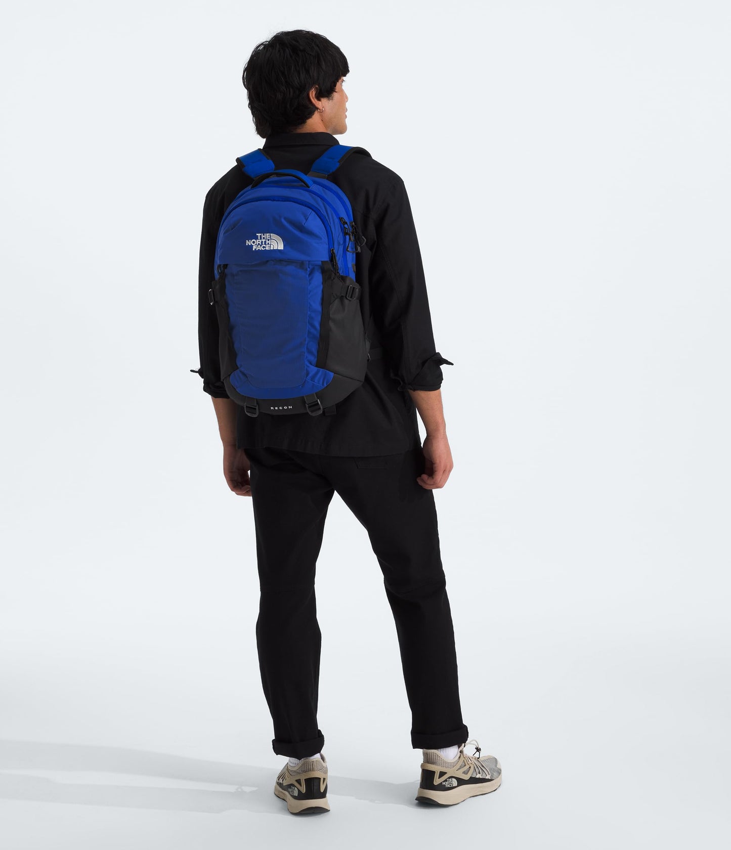 THE NORTH FACE Recon Everyday Laptop Backpack | Daypack with Water Repellent Finish, 16" Laptop Sleeve, 2 Water Bottle Pockets, TNF Black/TNF Black-NPF, One Size