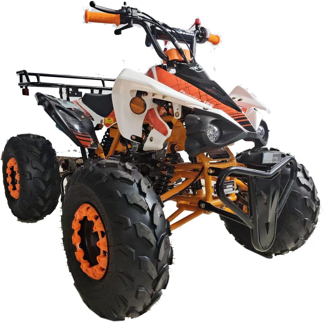 X-PRO 125cc ATV with Automatic Transmission w/Reverse, LED Headlights, Big 19"/18" Tires! (Orange, Factory Package)