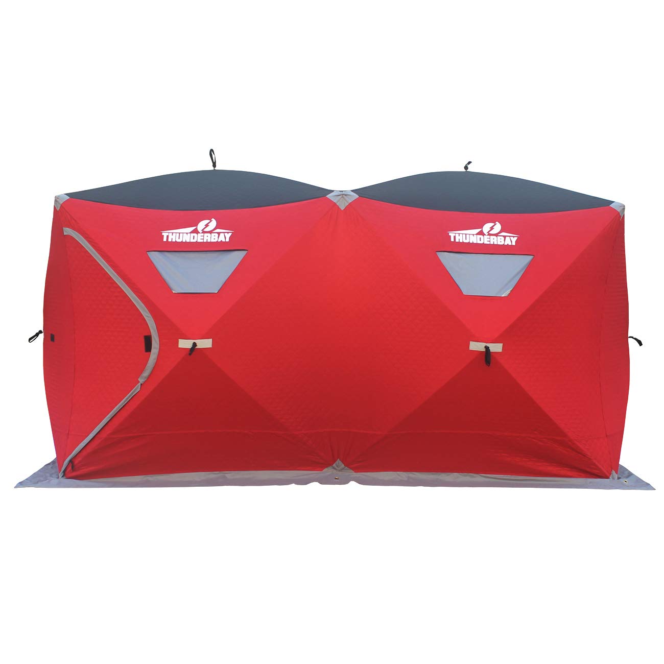 THUNDERBAY Ice Cube Series Pop-Up Hub-Style Ice Fishing Shelter, 68-112 Square Feet of Fishable Area, Portable 6-8 Person Ice Shanty