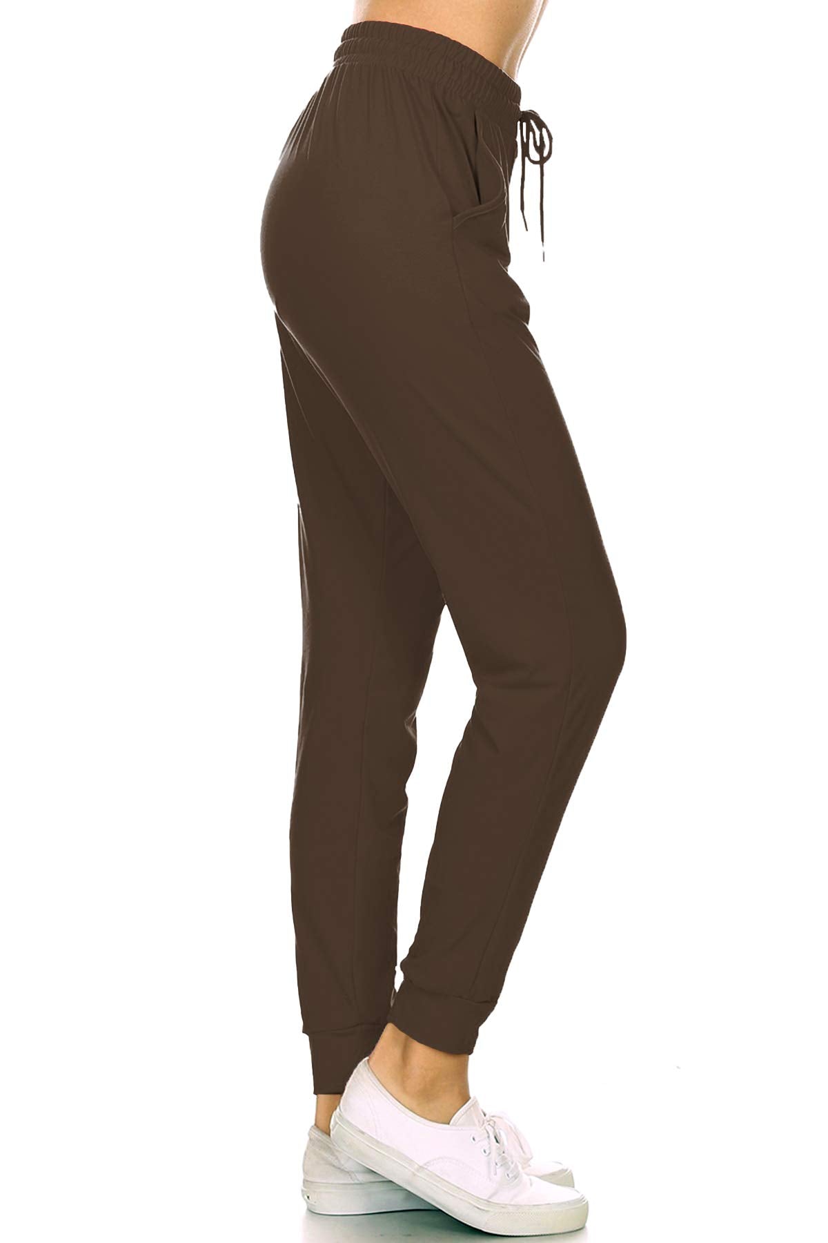 Leggings Depot Women's Relaxed-fit Jogger Track Cuff Sweatpants with Pockets for Yoga, Workout