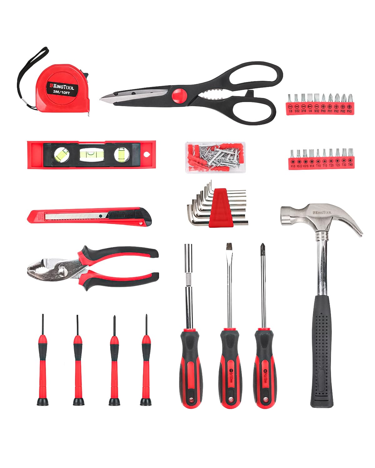 KingTool 325 Piece Home Repair Tool Kit, General Home/Auto Repair Tool Set, Toolbox Storage Case with Drawer, General Household Tool Kit - Perfect for Homeowner, Diyer, Handyman