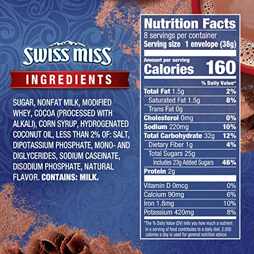 SWISS MISS Milk Chocolate Flavored Hot Cocoa Mix, 38.27 OZ Square Canister