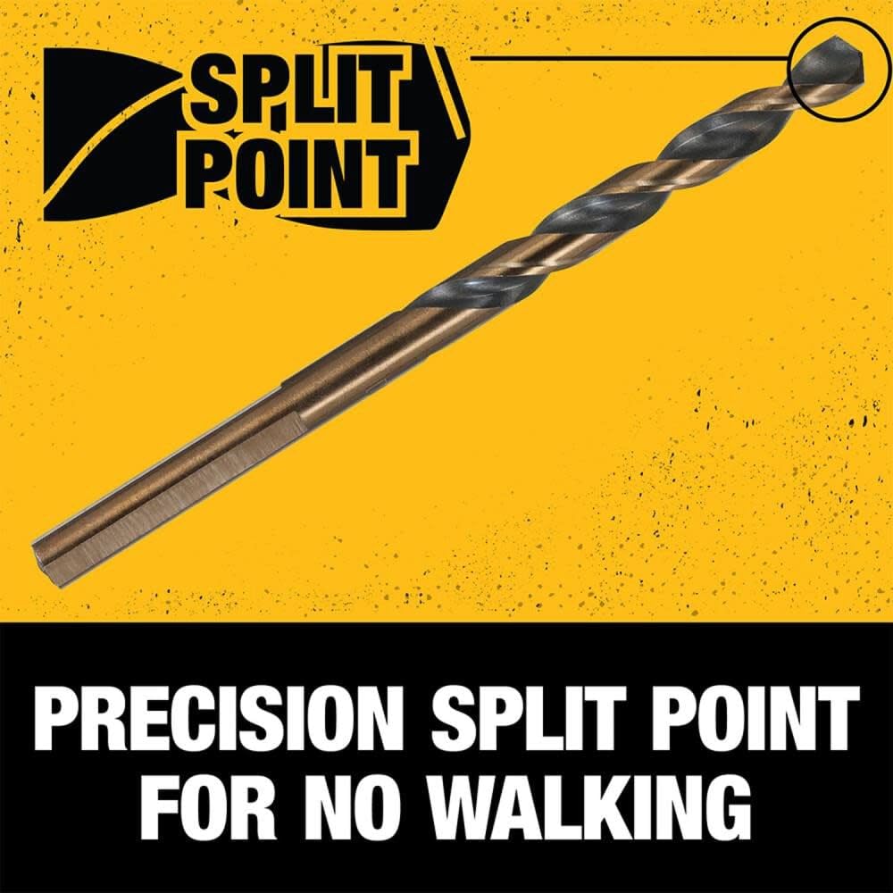 DEWALT Drill Bit Set, 14-Piece, 135 Degree Split Point, For Plastic, Wood and Metal (DWA1184)