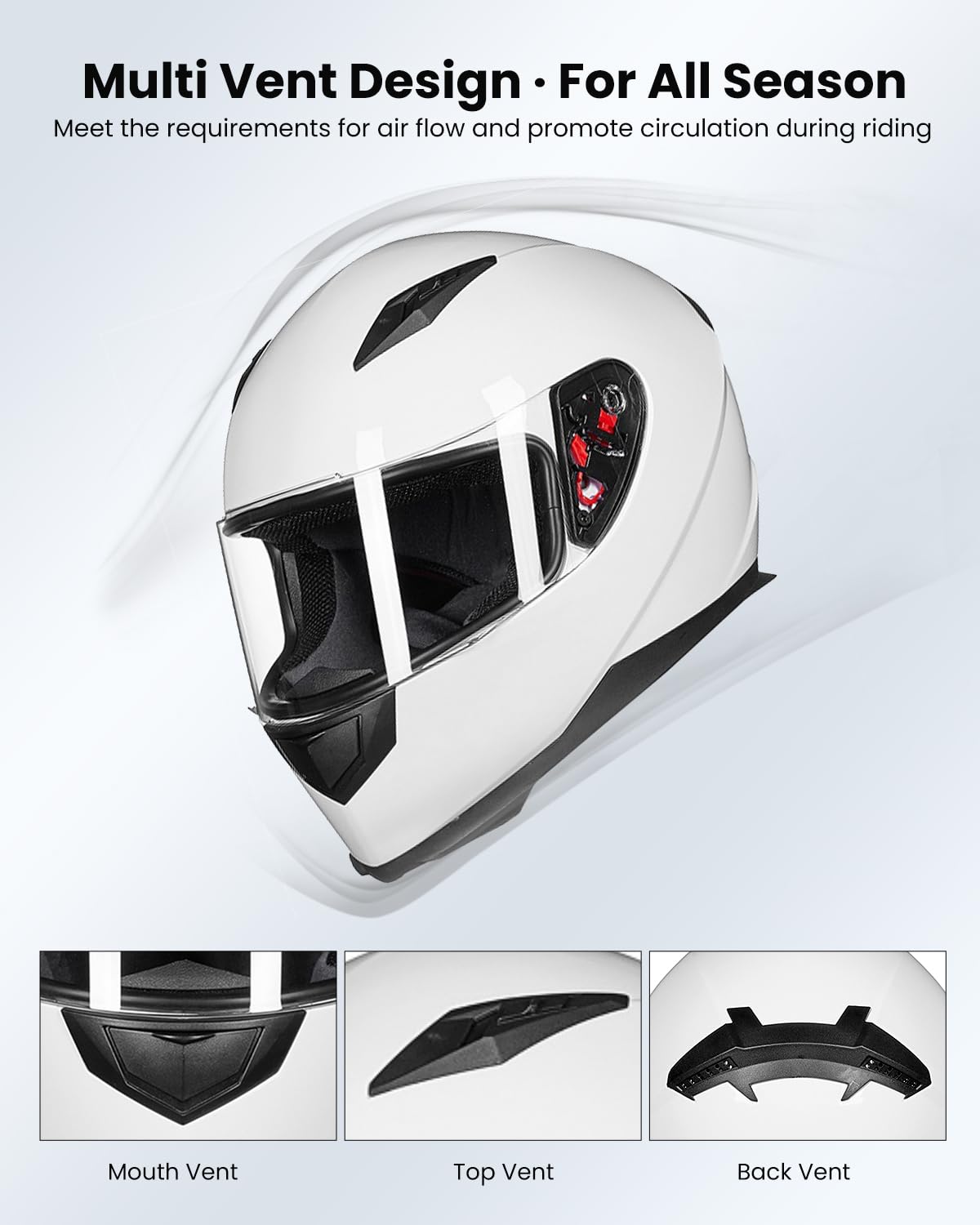 ILM Full Face Motorcycle Street Bike Helmet with Removable Winter Neck Scarf + 2 Visors DOT Model-JK313