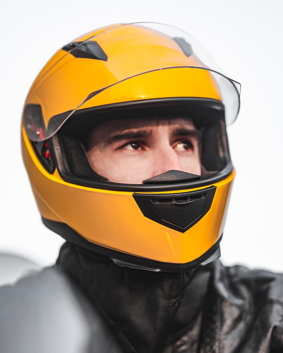 ILM Full Face Motorcycle Street Bike Helmet with Removable Winter Neck Scarf + 2 Visors DOT Model-JK313