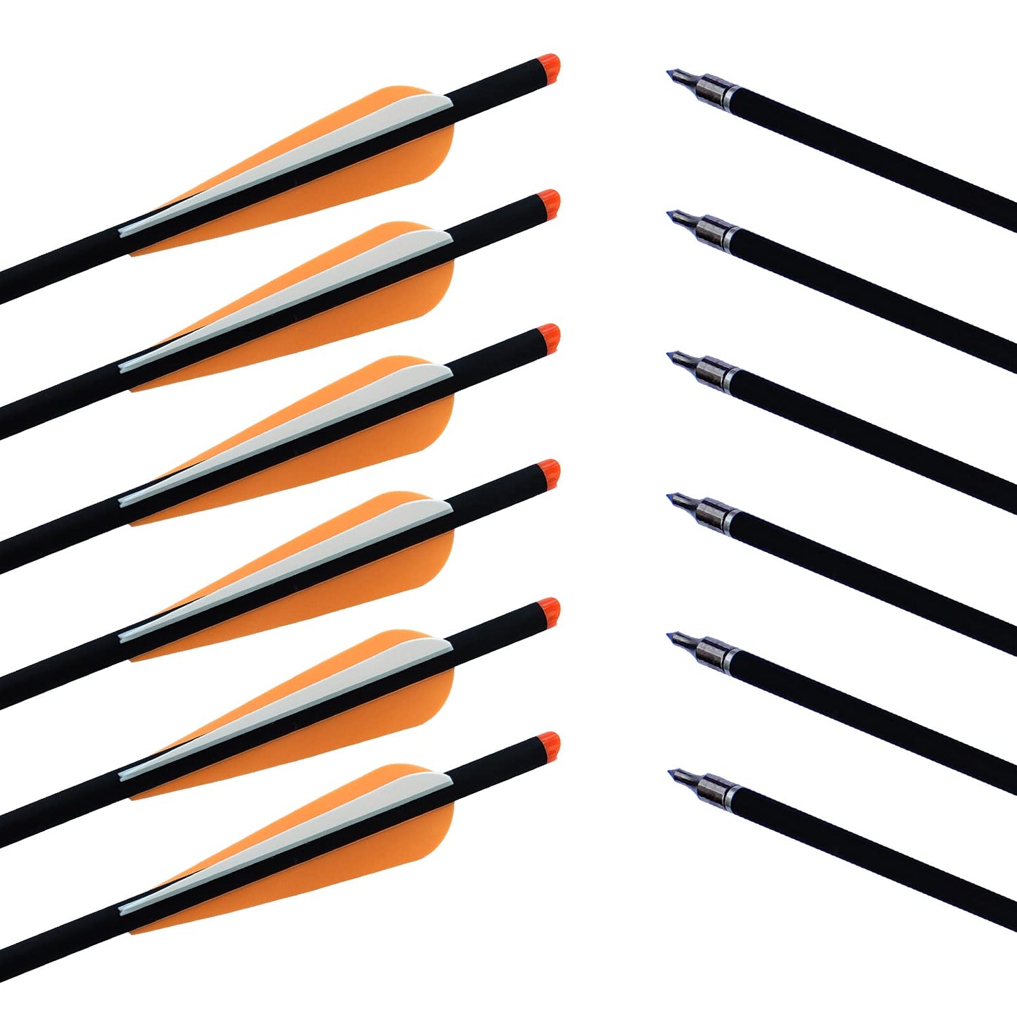 20 22 Inch Crossbow Bolts and Crossbow Broadheads Set Carbon Crossbow Arrows for Hunting and Outdoor Practice, 12pcs Arrows 12pcs Broadheads(24 Pack)